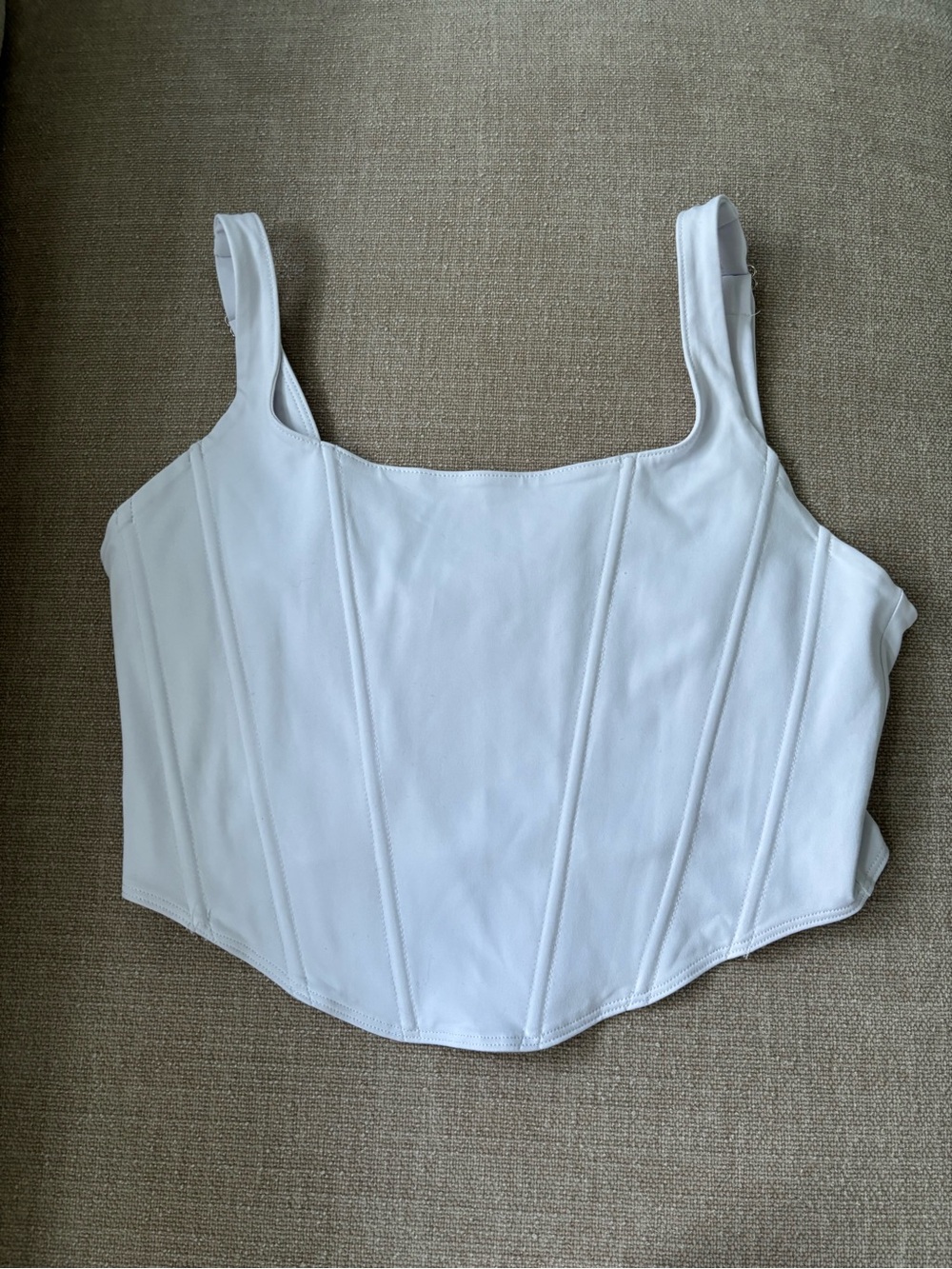ReoRia White Structured Corset Camisole Tank